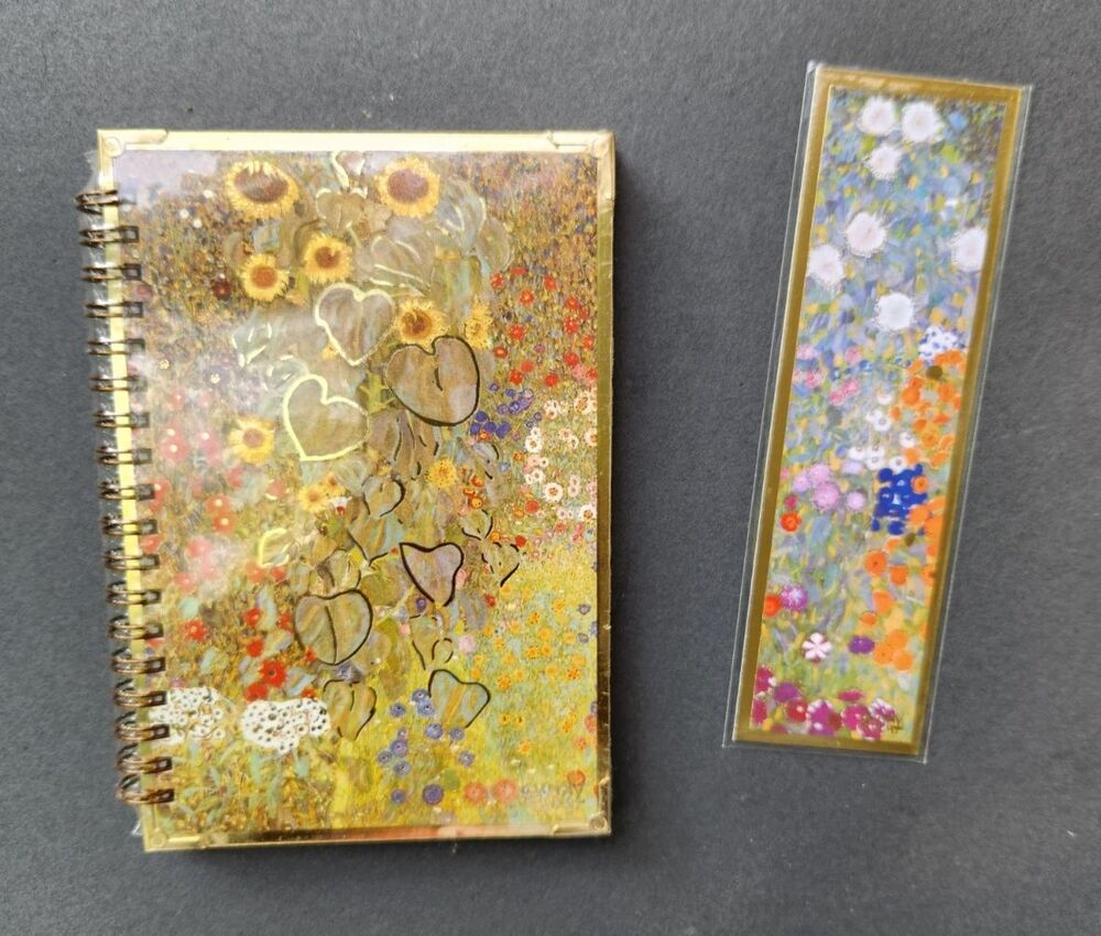 Gustave Klimt Notebook Journal Farm Garden with Sunflowers + Bookmark